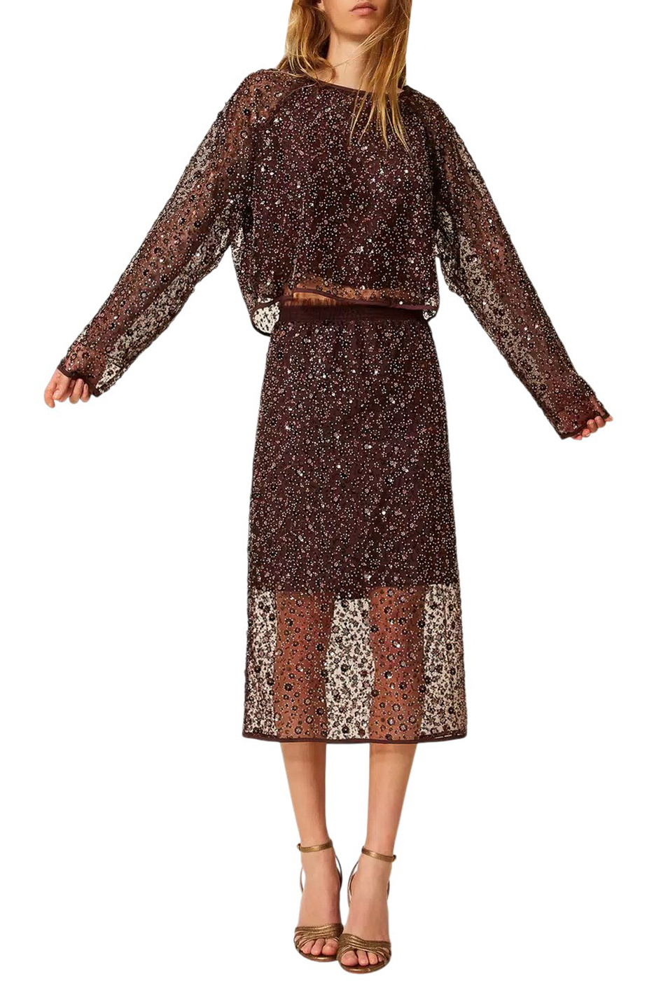 Женский TWINSET Milano Блузка с пайетками (цвет ), артикул 252AP2272 | Фото 2