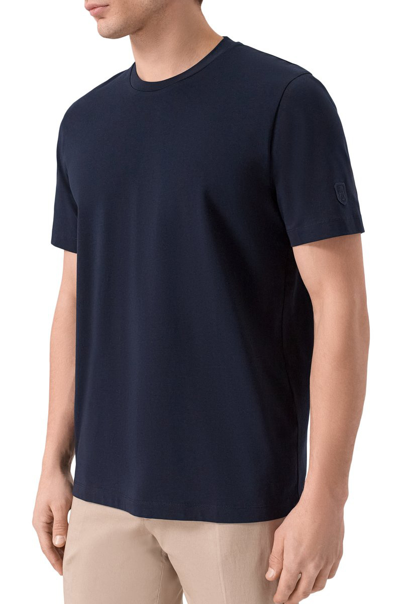 Мужской Corneliani Футболка из эластичного хлопка (цвет ), артикул 27G586-2725028 | Фото 4