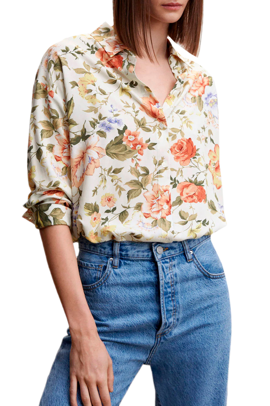 Женский Mango Рубашка NEW из вискозы с принтом (цвет ), артикул 47054018 | Фото 3