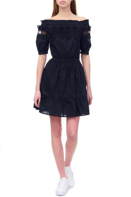 Платье из натурального хлопка|Основной цвет:Черный|Артикул:WA3172T4853 | Фото 2