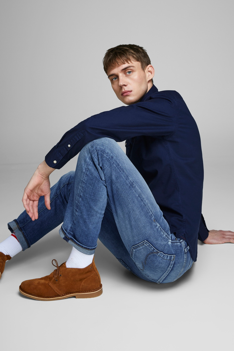 Мужской Jack & Jones Прямые джинсы Clark Regular fit (цвет ), артикул 12148235 | Фото 4