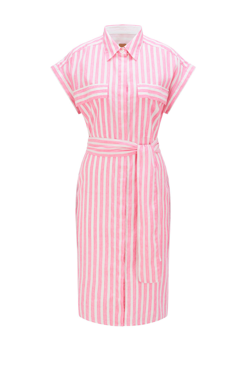 Платье-рубашка свободного кроя|Основной цвет:Розовый|Артикул:50467972 | Фото 1