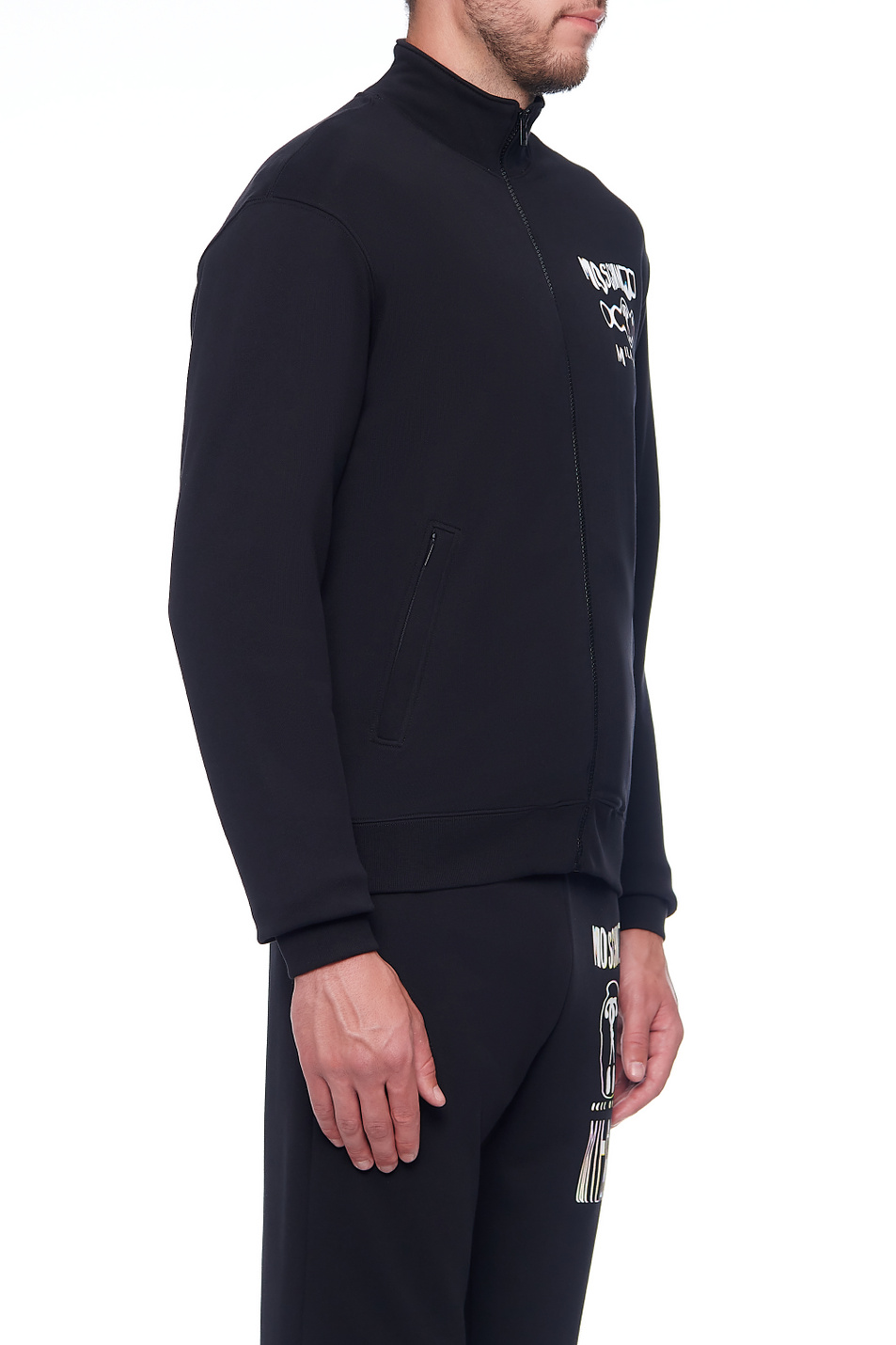 Мужской Moschino Толстовка из натурального хлопка на молнии (цвет ), артикул J1712-7027 | Фото 4