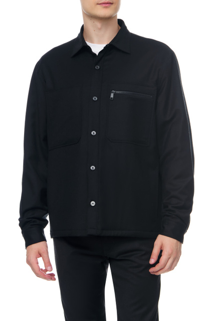 Куртка-рубашка с нагрудными карманами|Основной цвет:Черный|Артикул:UAV01-SOTM2-290 | Фото 1