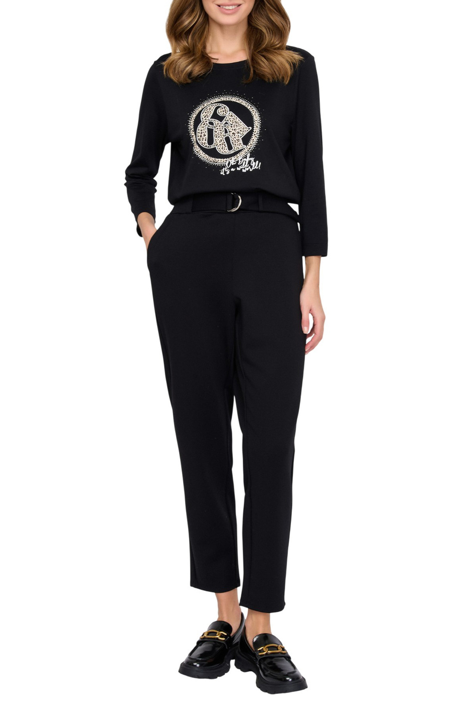 Женский Gerry Weber Джемпер с принтом и стразами (цвет ), артикул 170062-56035 | Фото 3