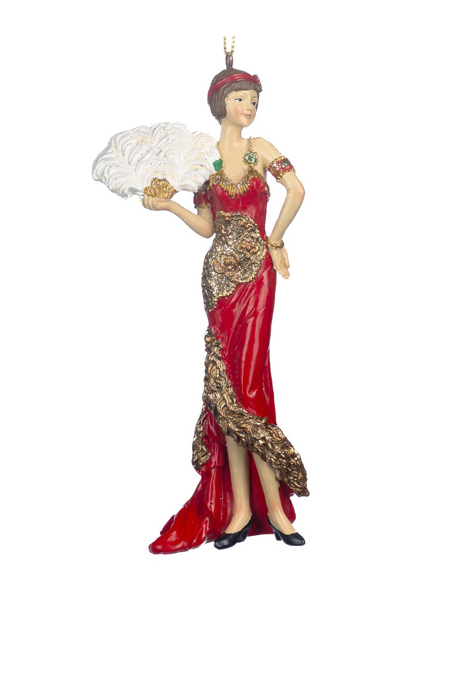 Елочная игрушка "Девушка Гэтсби с веером", 15 см|Основной цвет:Красный Не имеет пола Goodwill Елочная игрушка "Девушка Гэтсби с веером", 15 см (цвет ), артикул MC 38238_1 | Фото 1