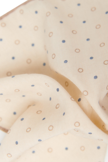 Карманный платок из шерсти и хлопка|Основной цвет:Кремовый|Артикул:TES0E071 | Фото 2