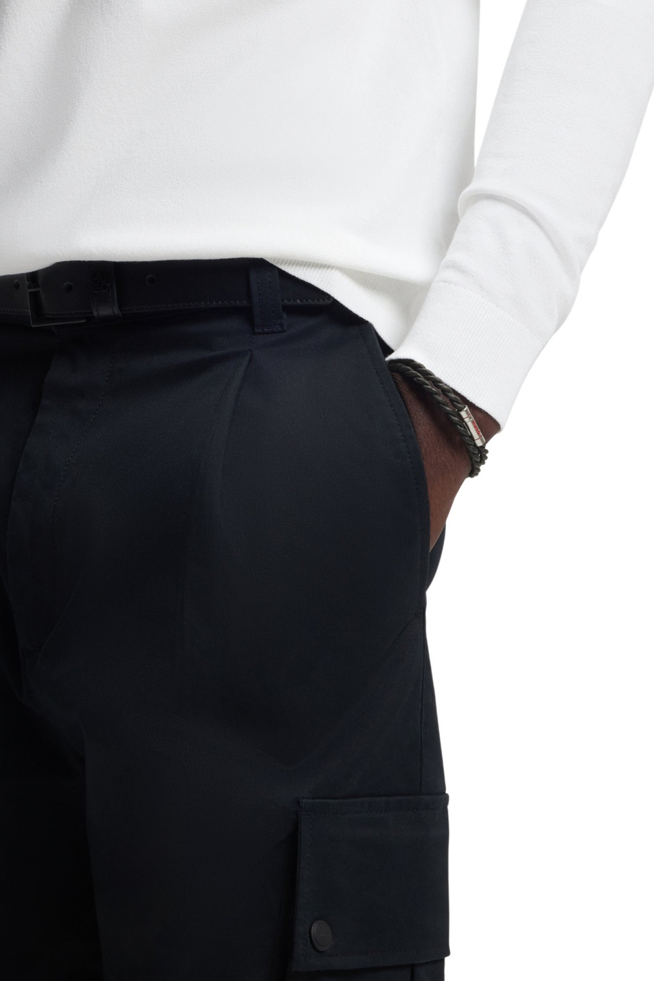 Браслет из натуральной кожи|Основной цвет:Черный Мужской HUGO Браслет из натуральной кожи (цвет ), артикул 50552596 | Фото 3