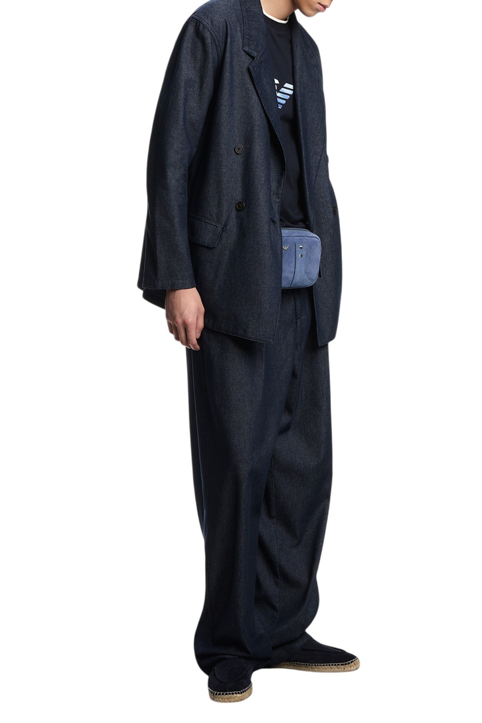 Мужской Emporio Armani Пиджак двубортный из денима (цвет ), артикул EM002568-AF25638 | Фото 3