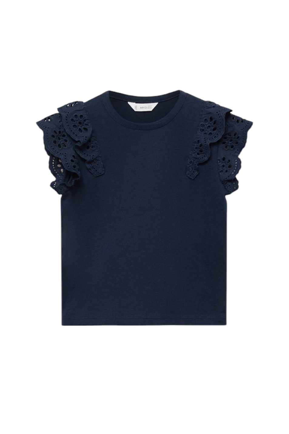 Девочкам Mango Kids Футболка DOBLE из хлопка с оборками (цвет ), артикул 87055958 | Фото 1
