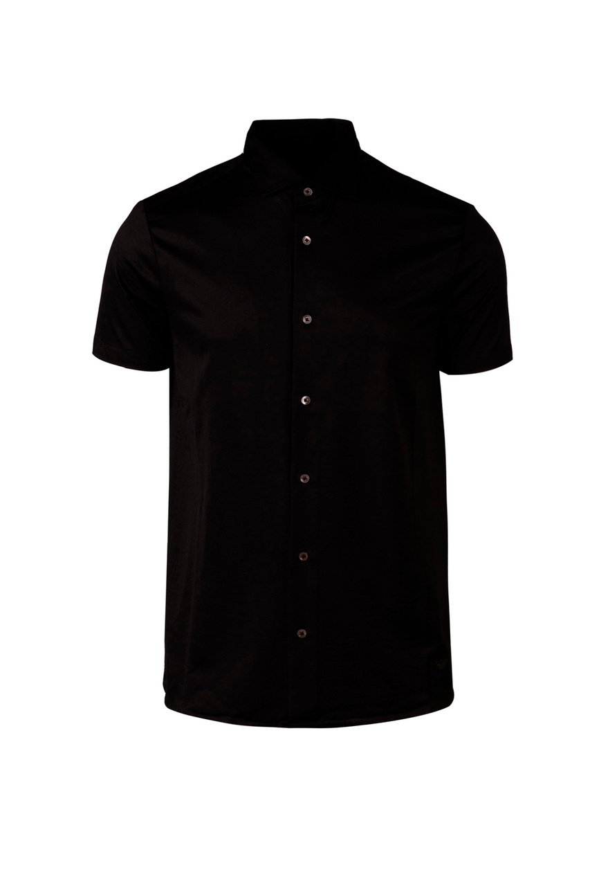 Рубашка из лиоцелла и хлопка|Основной цвет:Черный|Артикул:8N1CG0-1JUVZ | Фото 1