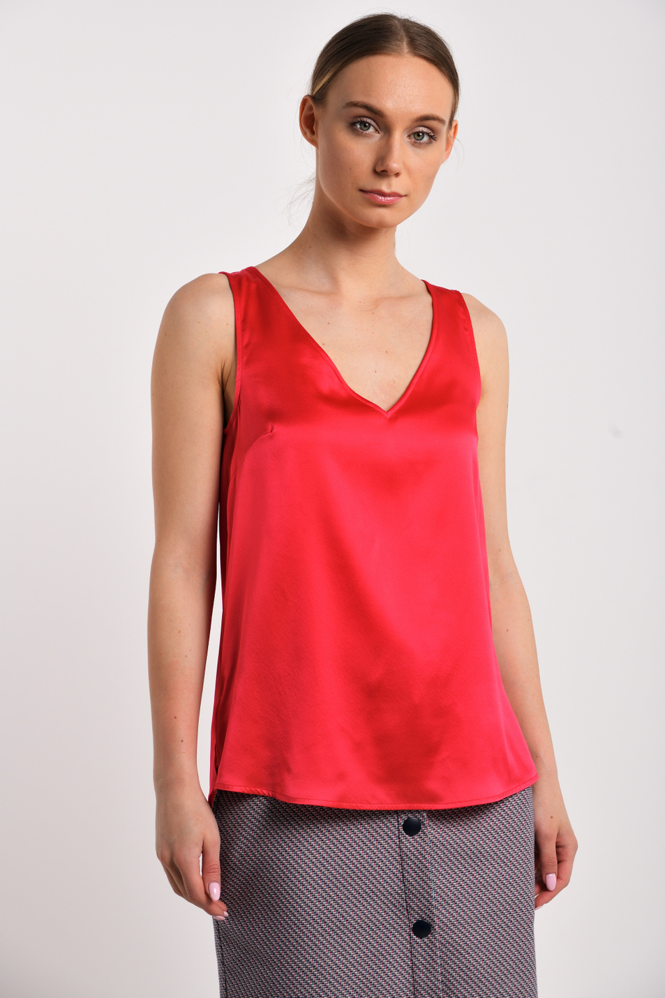 Топ из шелка|Основной цвет:Коралловый Женский MAX&Co. Топ из шелка (цвет ), артикул 71610119 | Фото 1