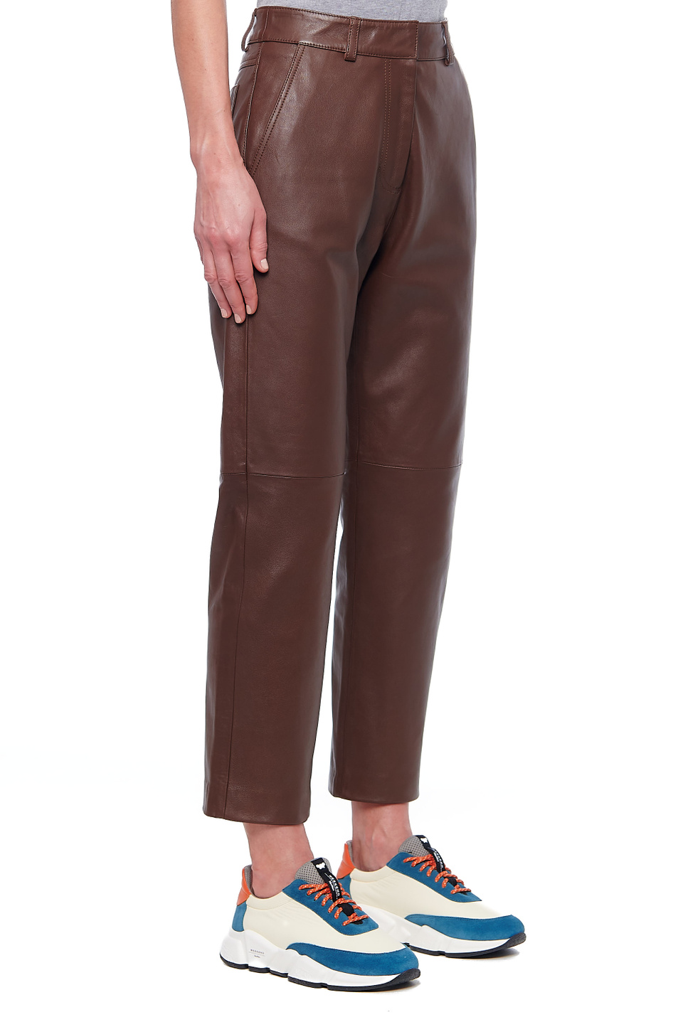 Женский Weekend Max Mara Брюки ESSEN из натуральной кожи (цвет ), артикул 54360119 | Фото 3