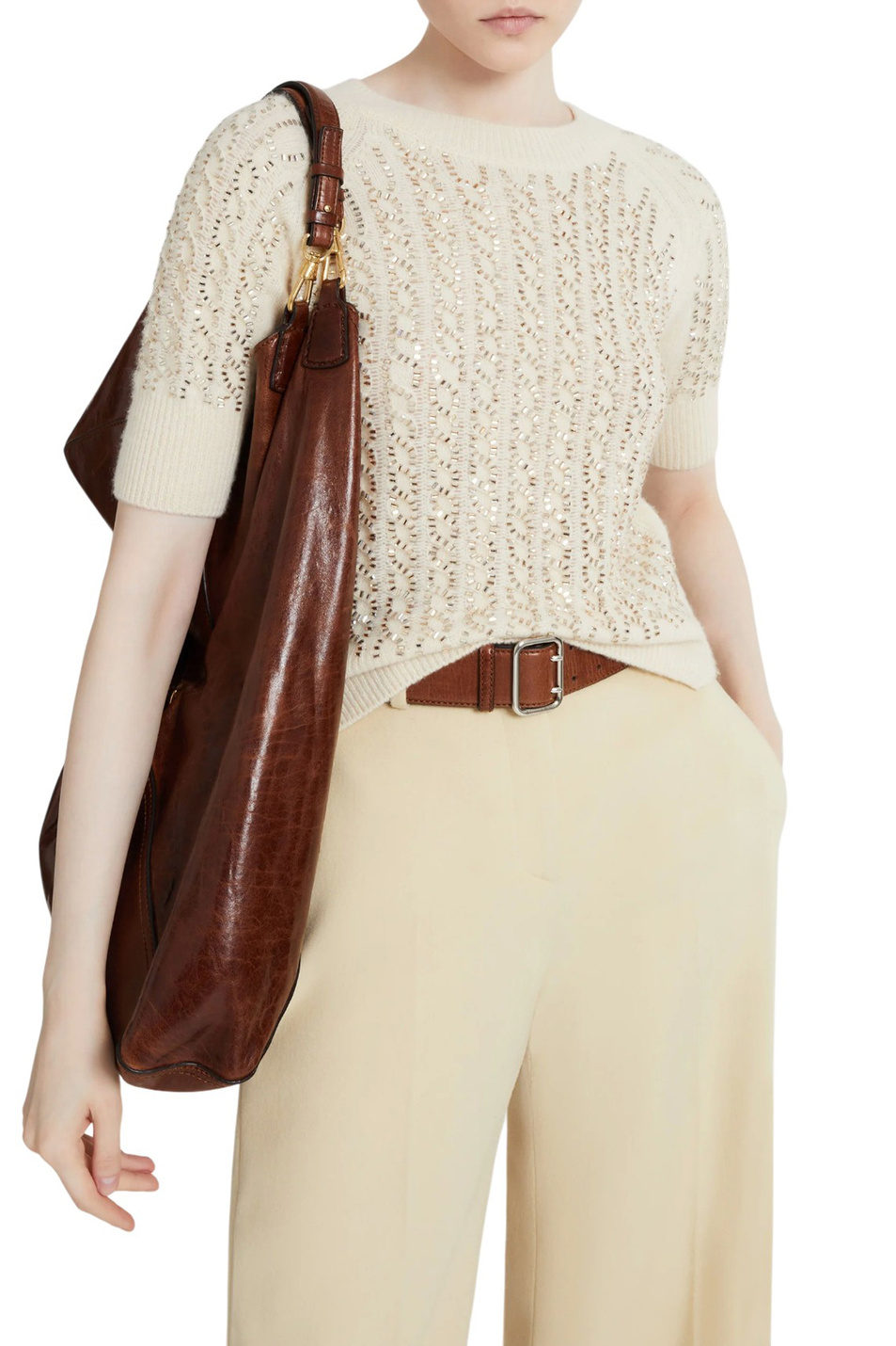 Женский ERMANNO SCERVINO Джемпер из шерсти и кашемира (цвет ), артикул D475L701CTBBW | Фото 2