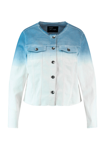 Джинсовая куртка с округлой горловиной|Основной цвет:Белый|Артикул:830022-21805 | Фото 1