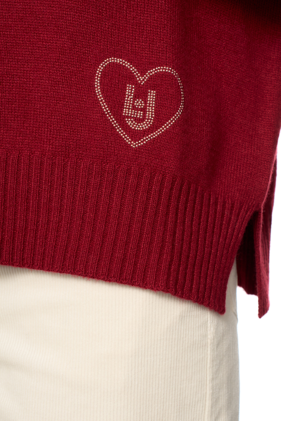 Джемпер из смесовой шерсти|Основной цвет:Бордовый Женский Liu Jo Джемпер из смесовой шерсти (цвет ), артикул MF5444MS76L | Фото 6