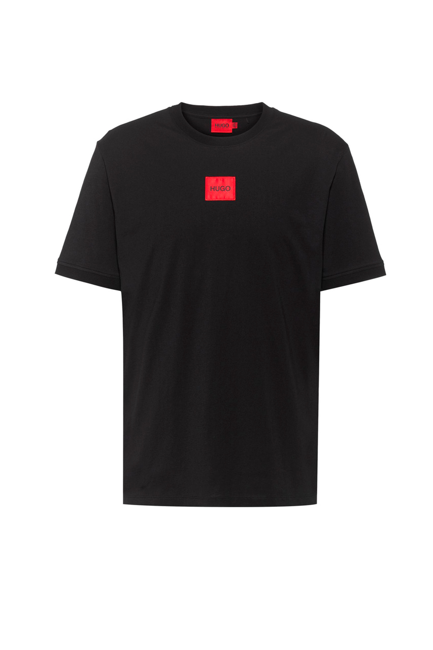 Футболка Diragolino с контрастным логотипом на груди|Основной цвет:Черный|Артикул:50447978 | Фото 1