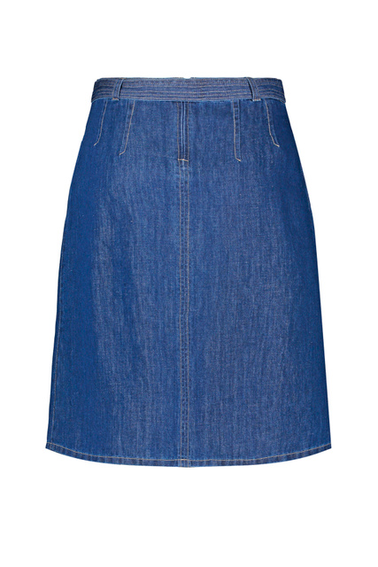 Джинсовая юбка с поясом|Основной цвет:Синий|Артикул:610106-66831 | Фото 2
