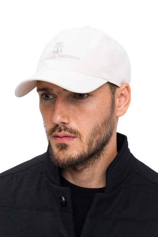 Кепка из хлопка с логотипом|Основной цвет:Белый Мужской Brunello Cucinelli Кепка из хлопка с логотипом (цвет ), артикул M252D9850 | Фото 2