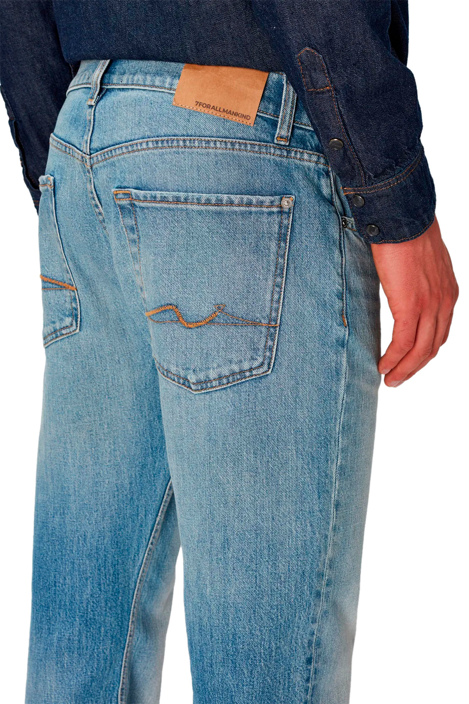 Мужской 7 for all Mankind Джинсы THE STRAIGHT Waterfall (цвет голубой), артикул JSSCC100WA | Фото 4