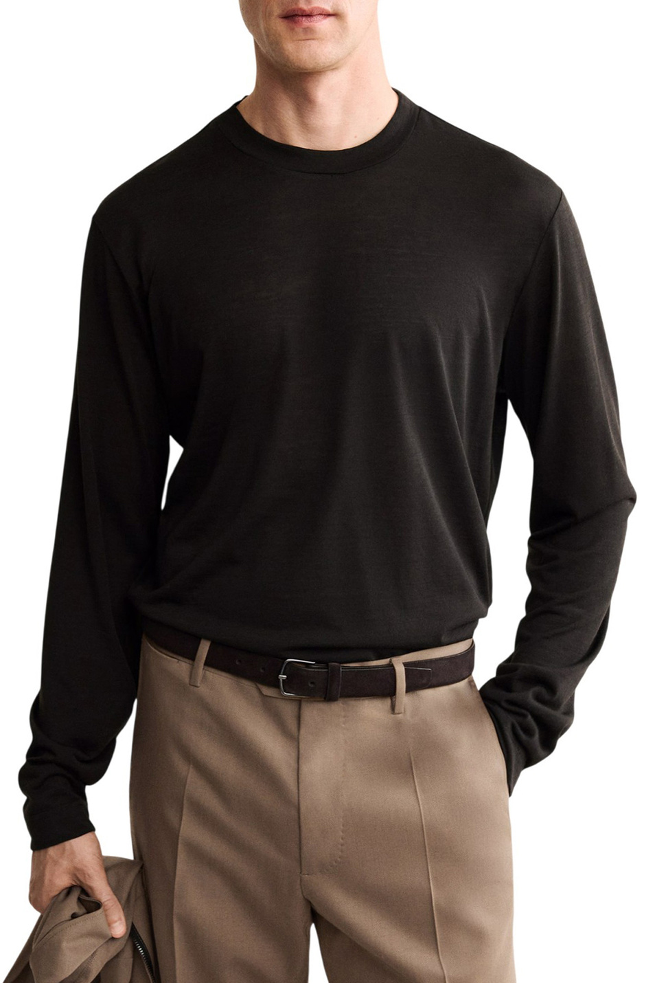 Мужской Mango Man Лонгслив CASTELL из смесовой шерсти (цвет ), артикул 17077897 | Фото 3