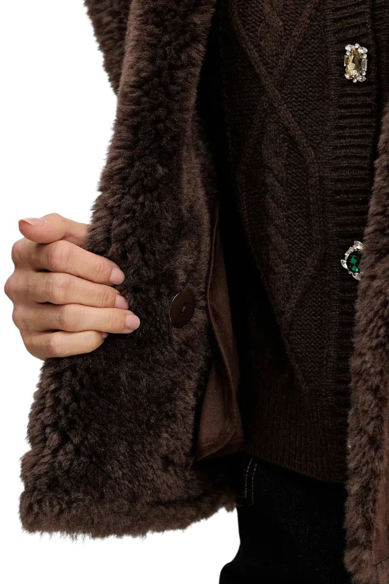 Дубленка укороченная|Основной цвет:Коричневый Женский Liu Jo Дубленка укороченная (цвет ), артикул MF5334E0911 | Фото 5