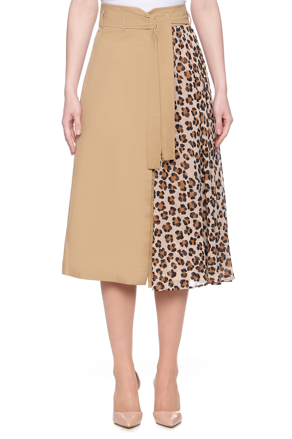 Liu Jo Комбинированная юбка с леопардовым принтом (цвет ), артикул CA1067T2398 | Фото 1