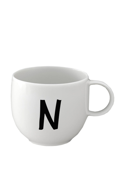Фарфоровая кружка "N"|Основной цвет:Белый|Артикул:10-1620-6113 | Фото 1