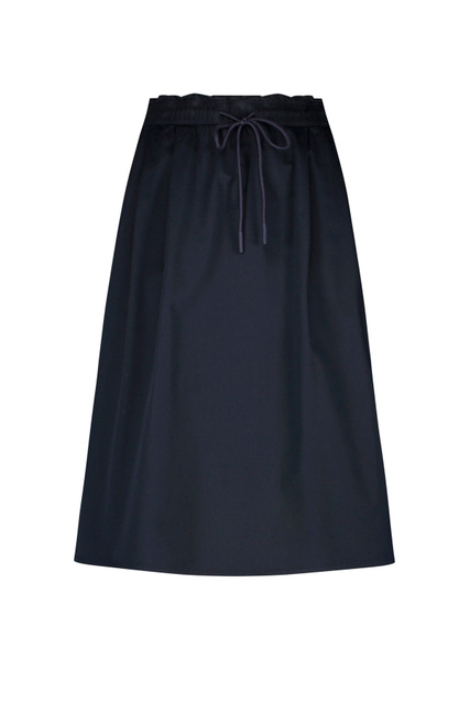 Расклешенная юбка с кулиской на поясе|Основной цвет:Синий|Артикул:610102-66217 | Фото 1