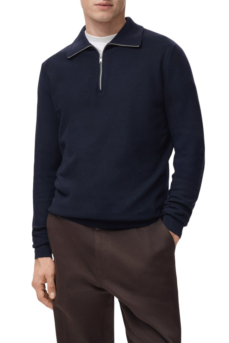 Мужской Mango Man Джемпер TENP с воротником на молнии (цвет ), артикул 27041282 | Фото 3