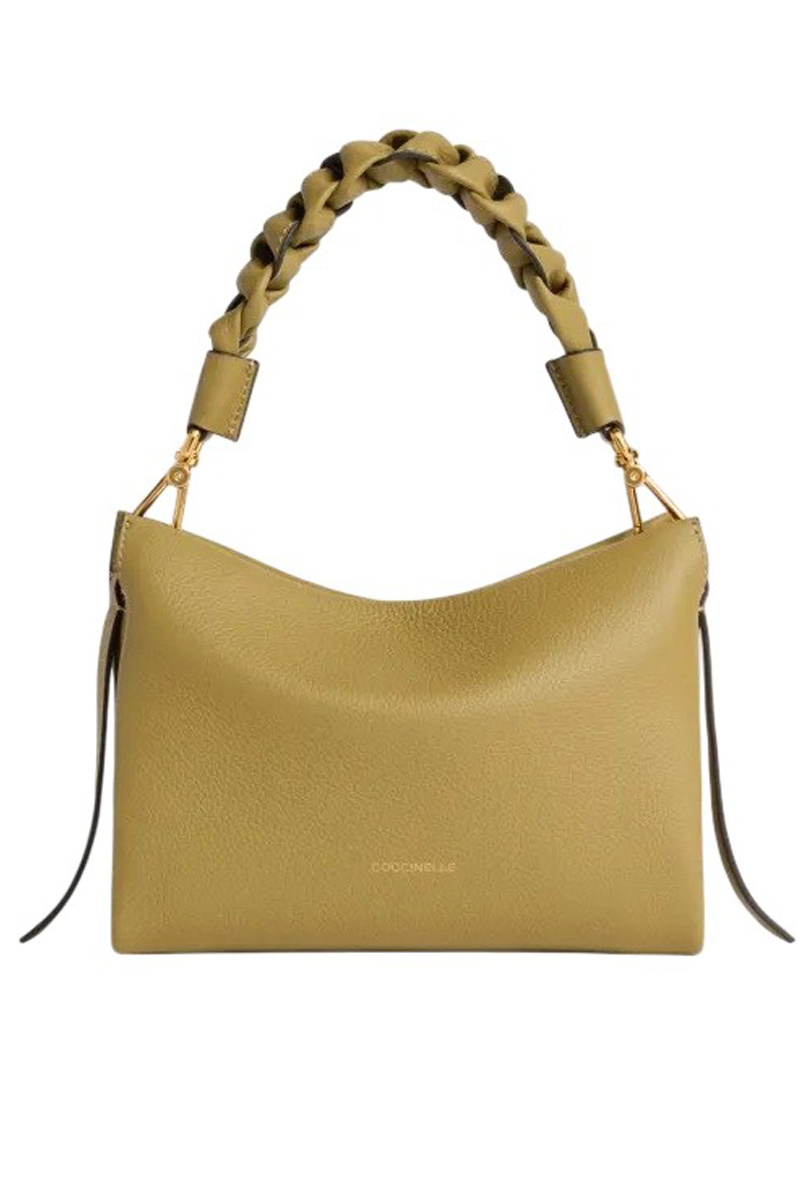 Сумка BOHEME GRANA DOUBLE из натуральной кожи с плетеной ручкой|Основной цвет:Бежевый Женский Coccinelle Сумка BOHEME GRANA DOUBLE из натуральной кожи с плетеной ручкой (цвет ), артикул E1M50580101 | Фото 1