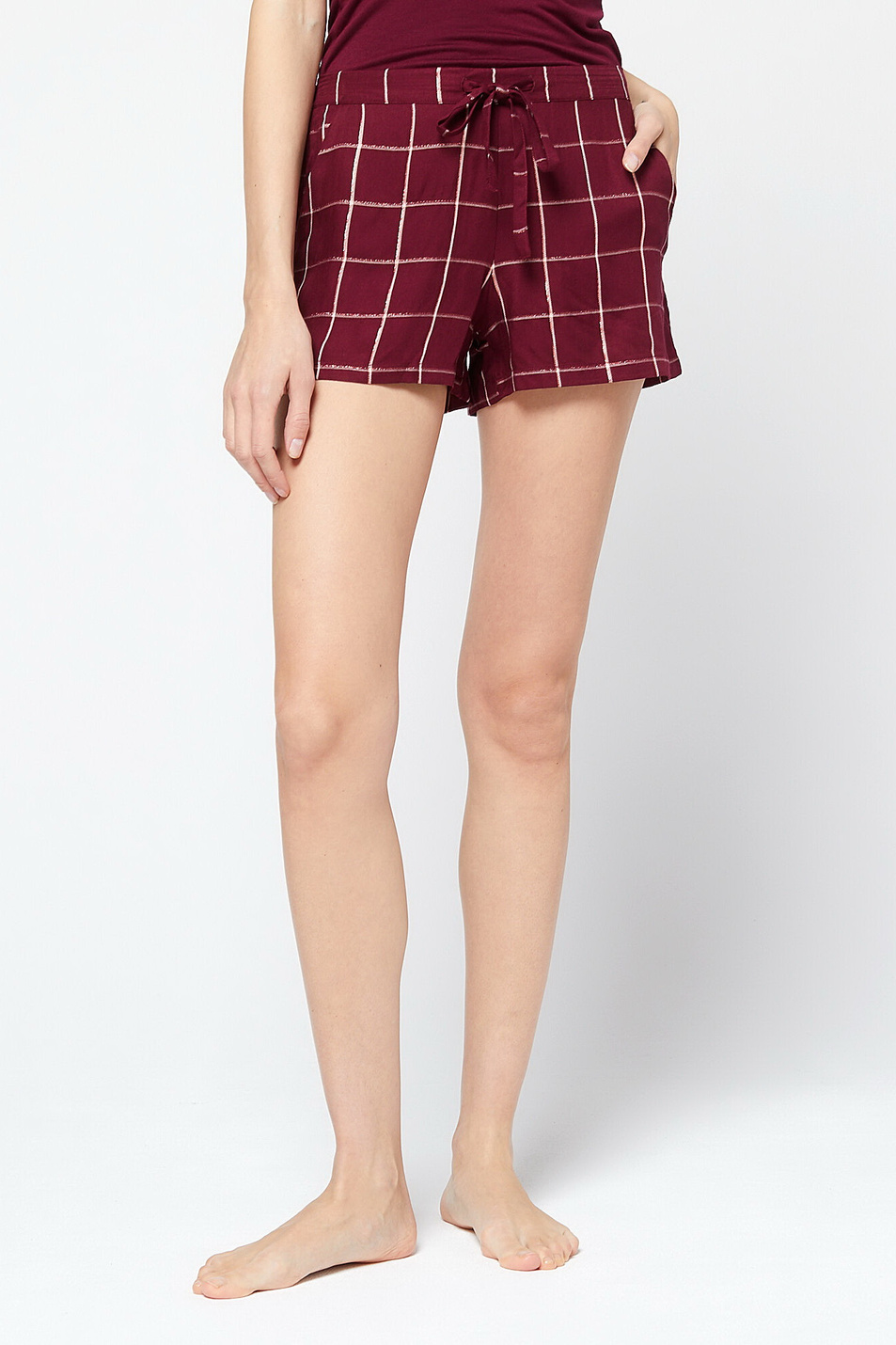 Женский Etam Шорты из вискозы с металлизированной нитью TARTAN (цвет ), артикул 6509752 | Фото 1