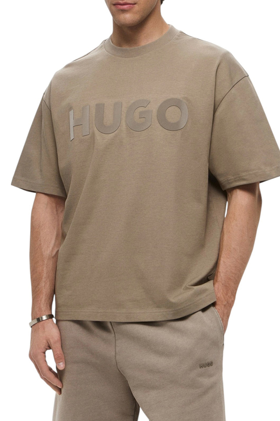 Мужской HUGO Футболка Dinkee из хлопка с логотипом (цвет ), артикул 50525765 | Фото 4