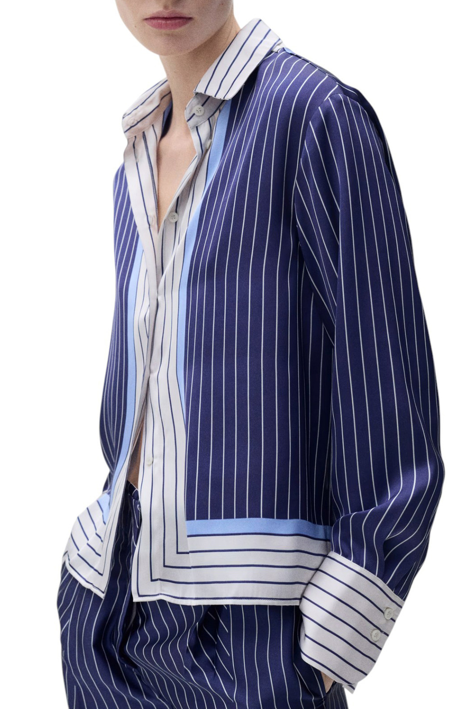 Женский Mango Рубашка SHIRTY из атласа (цвет ), артикул 87067193 | Фото 3