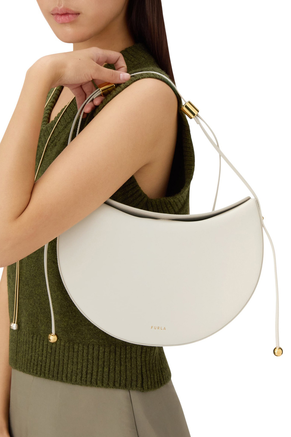 Женский Furla Сумка MOONSTONE M из натуральной кожи (цвет ), артикул WB01868-BX3104 | Фото 6