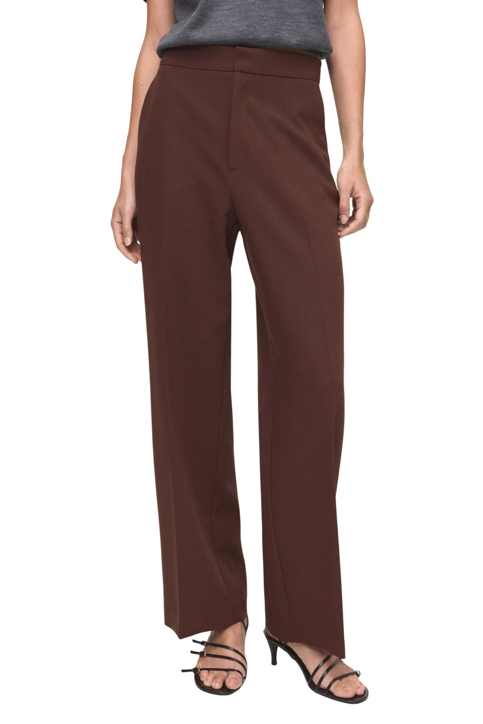 Брюки POL прямого кроя|Основной цвет:Коричневый Женский Mango Брюки POL прямого кроя (цвет ), артикул 17096743 | Фото 3