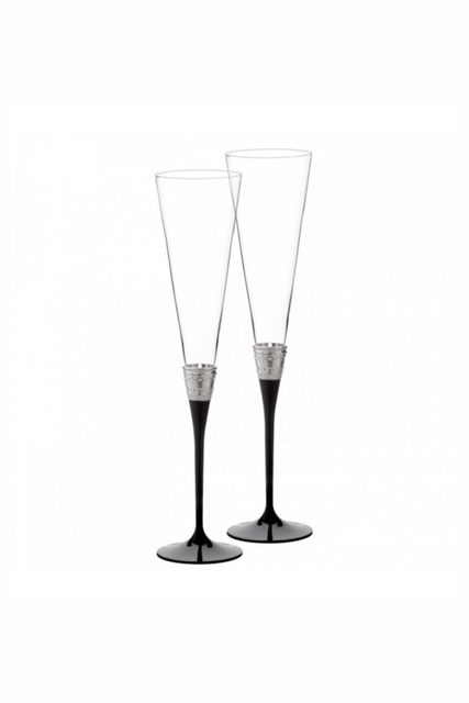 Набор бокалов для шампанского Vera Wang With Love Noir Silver, 2 шт.|Основной цвет:Прозрачный|Артикул:55080606411 | Фото 1