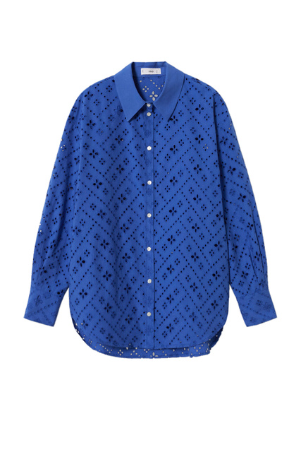 Рубашка CONSTELA со швейцарской вышивкой|Основной цвет:Синий|Артикул:27078637 | Фото 1