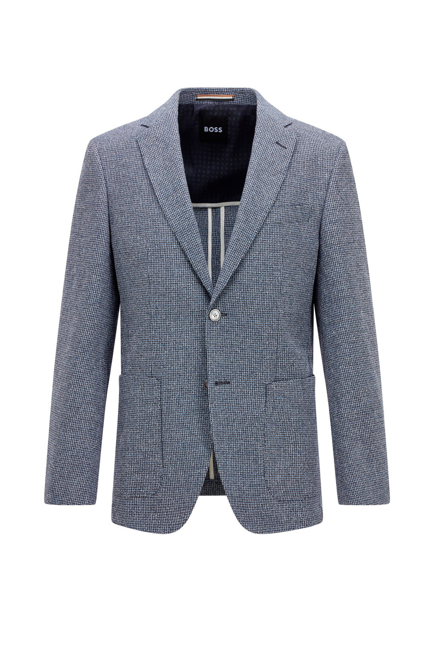 Пиджак прямого кроя|Основной цвет:Синий|Артикул:50473704 | Фото 1