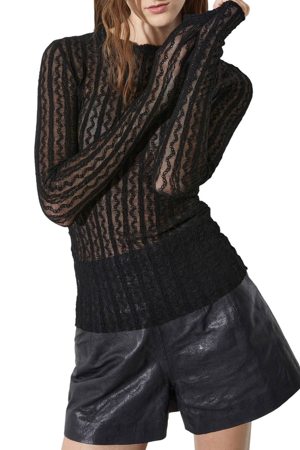 Женский MAX&Co. Лонгслив ISIDE полупрозрачный (цвет ), артикул 2526946013 | Фото 3