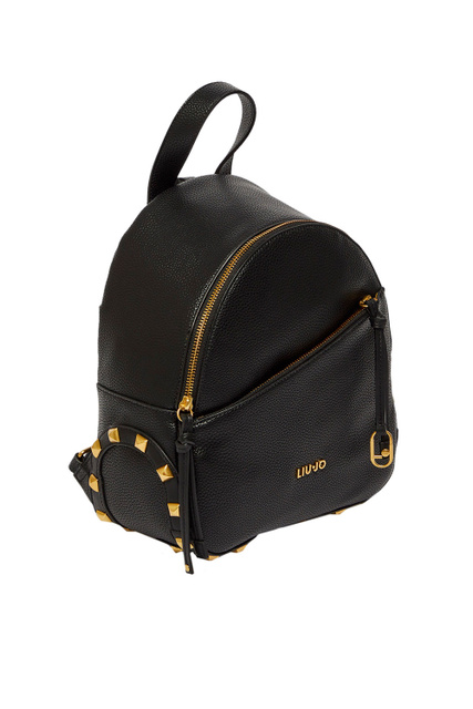Рюкзак на молнии с металлическим лого|Основной цвет:Черный|Артикул:AF2072E0031 | Фото 2