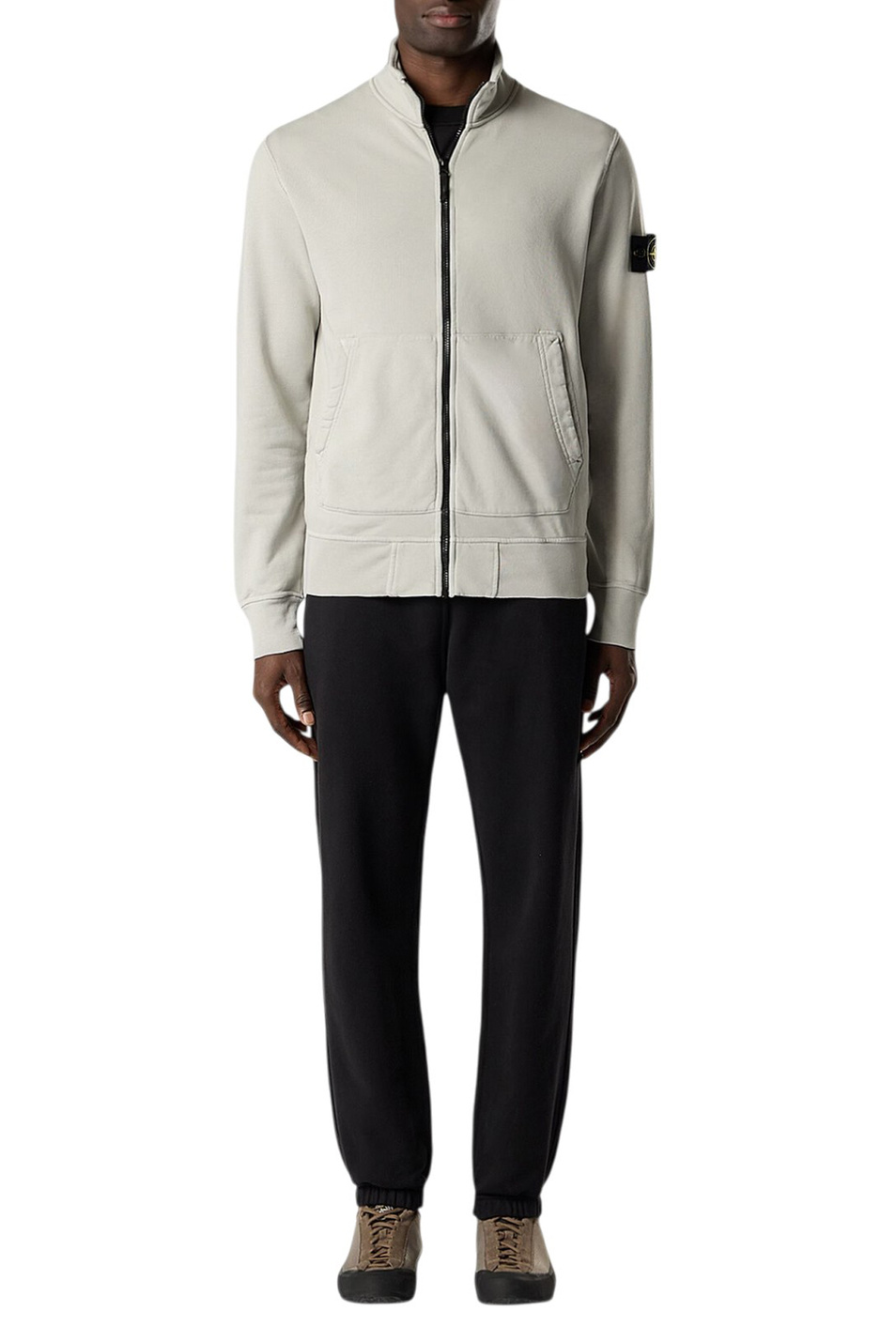 Толстовка из хлопкового флиса|Основной цвет:Серый Мужской Stone Island Толстовка из хлопкового флиса (цвет ), артикул L1S156100063-S0051 | Фото 3