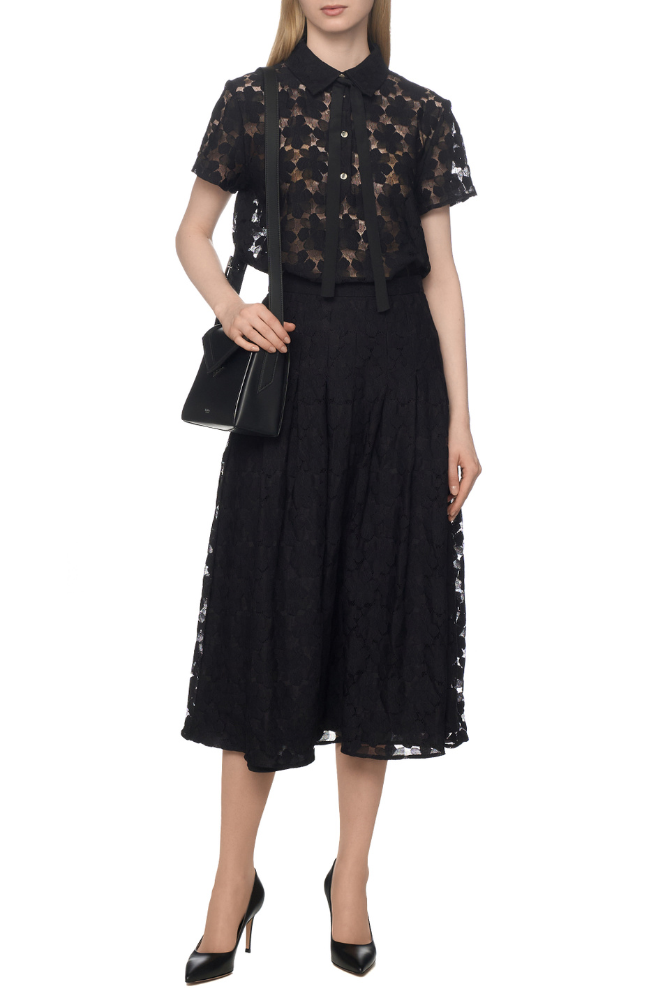 Юбка AIRONE с кружевом|Основной цвет:Черный Женский Max Mara Юбка AIRONE с кружевом (цвет ), артикул 2616771011 | Фото 3