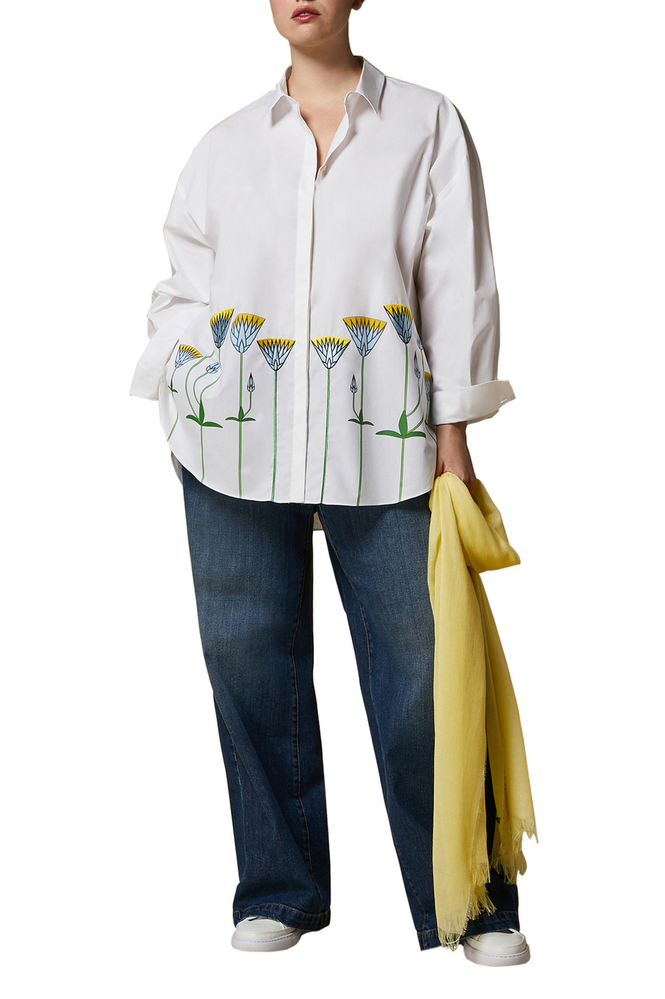 Женский Marina Rinaldi Рубашка PECE из натурального хлопка (цвет ), артикул 2418191116 | Фото 2