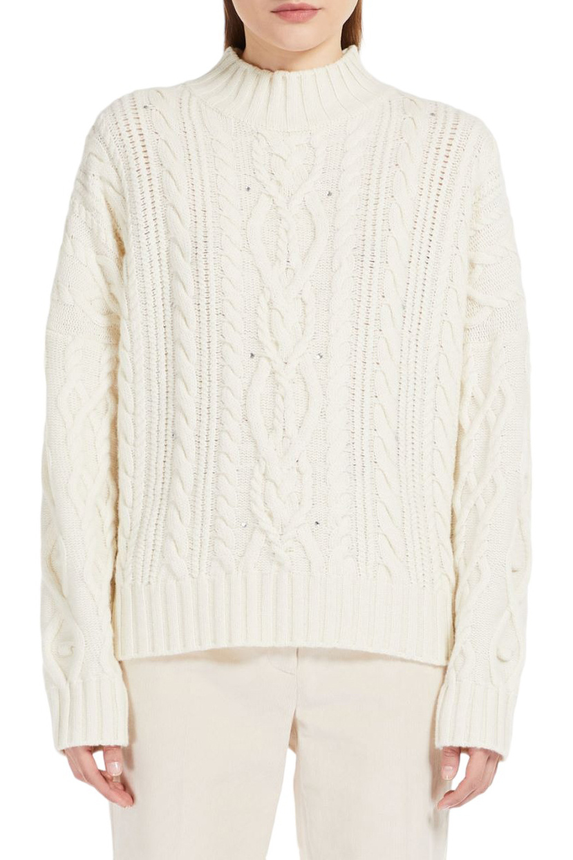 Женский Weekend Max Mara Свитер COLIBRI из смесовой шерсти со стразами (цвет ), артикул 2353663033 | Фото 3