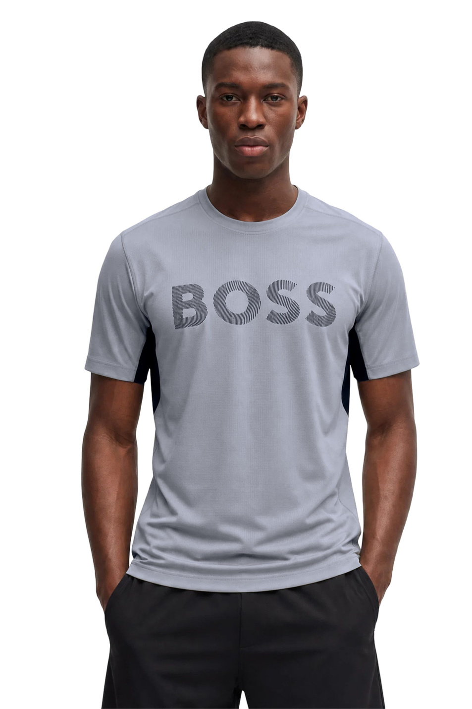 Футболка Active с логотипом|Основной цвет:Серый Мужской BOSS Футболка Active с логотипом (цвет ), артикул 50564512 | Фото 3
