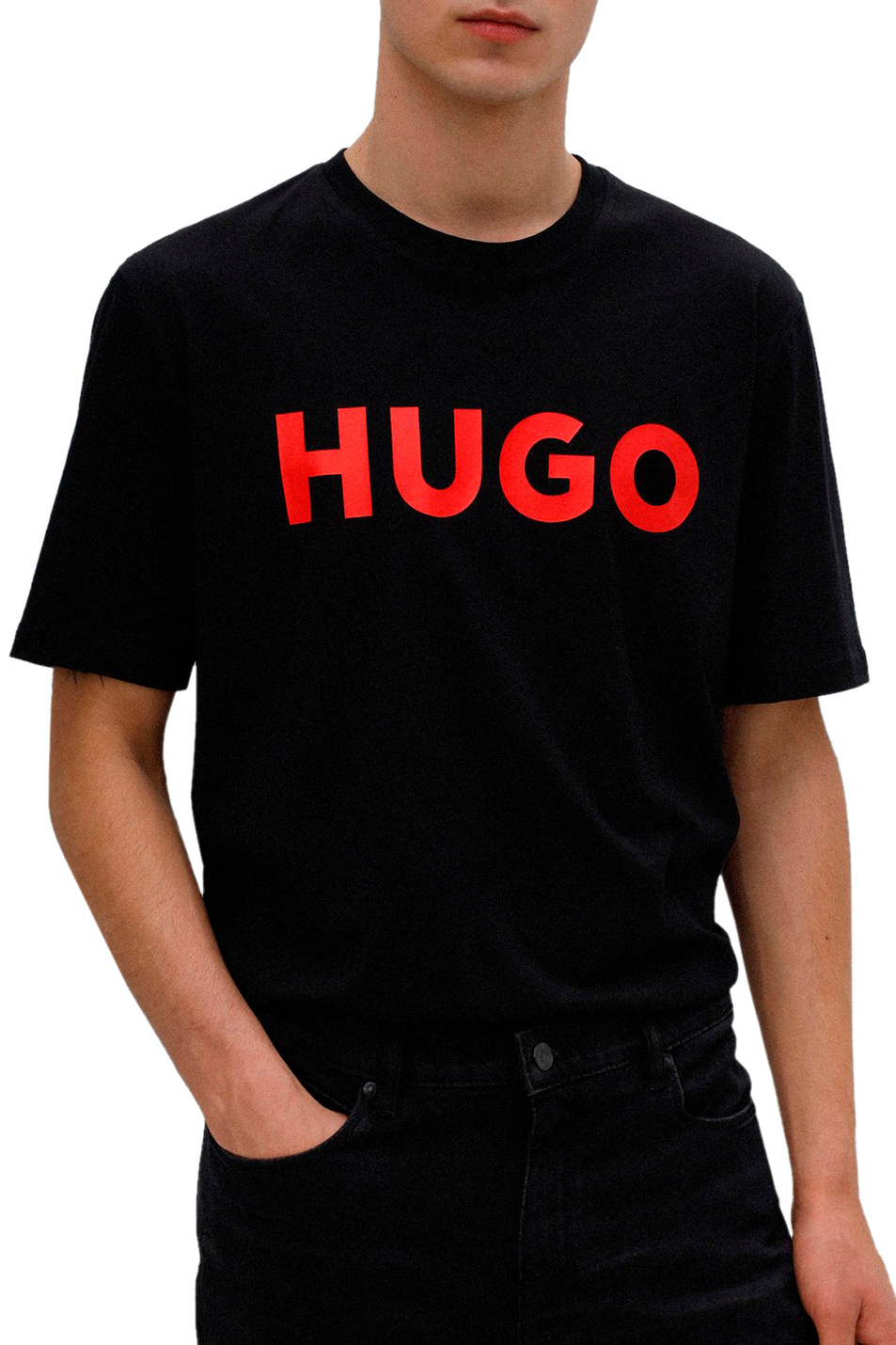 Мужской HUGO Футболка из натурального хлопка с крупным логотипом (цвет ), артикул 50467556 | Фото 3