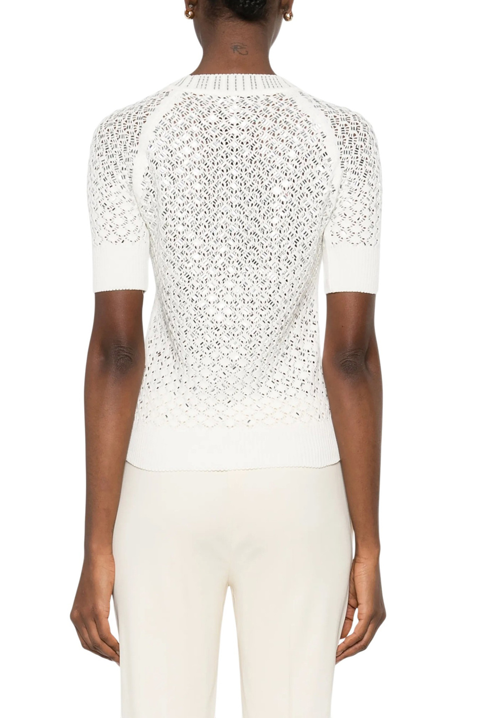 Женский ERMANNO SCERVINO Джемпер с отделкой стразами (цвет ), артикул D485L317CTYLE | Фото 4