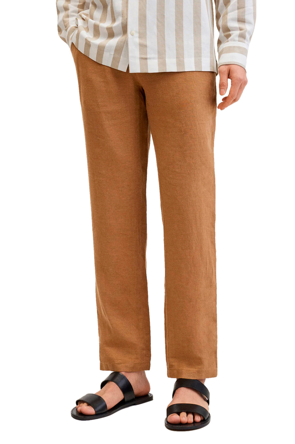 Мужской Mango Man Льняные брюки OYSTER (цвет ), артикул 27005902 | Фото 3