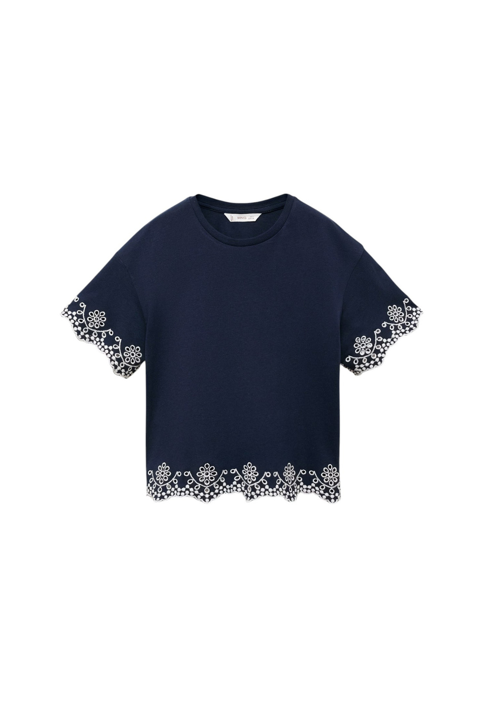 Девочкам Mango Kids Футболка SUIZ из хлопка с вышивкой (цвет ), артикул 87045960 | Фото 1